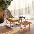 Rocking chair recliner rattan for home balcony rattan chair outdoor courtyard terrace lunch break lazy chair adult casual rocking chair