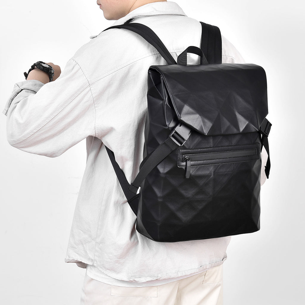 New Fashion Personality Trend Rhombus Backpack Men's Business Large Capacity Backpack Versatile Travel Computer Bag School Bag