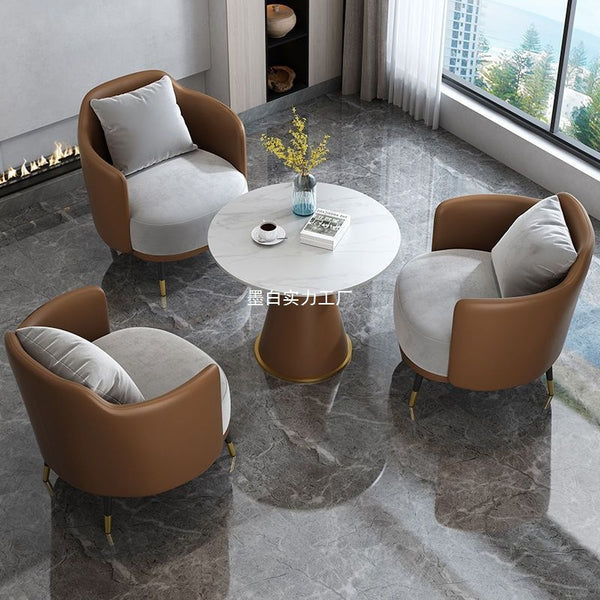 Simple light luxury single sofa coffee table combination leisure hotel reception sales office negotiation table and chair beauty salon meeting guests
