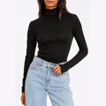 cross-border  spring new arrival: women's semi-high neck slim-fit versatile base layer top
