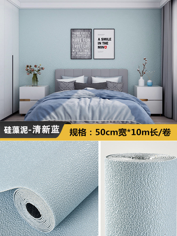 Special wallpaper for gray walls Self-adhesive waterproof and moisture-proof 3D three-dimensional wall stickers Wall wallpaper to cover up ugly household dormitory stickers