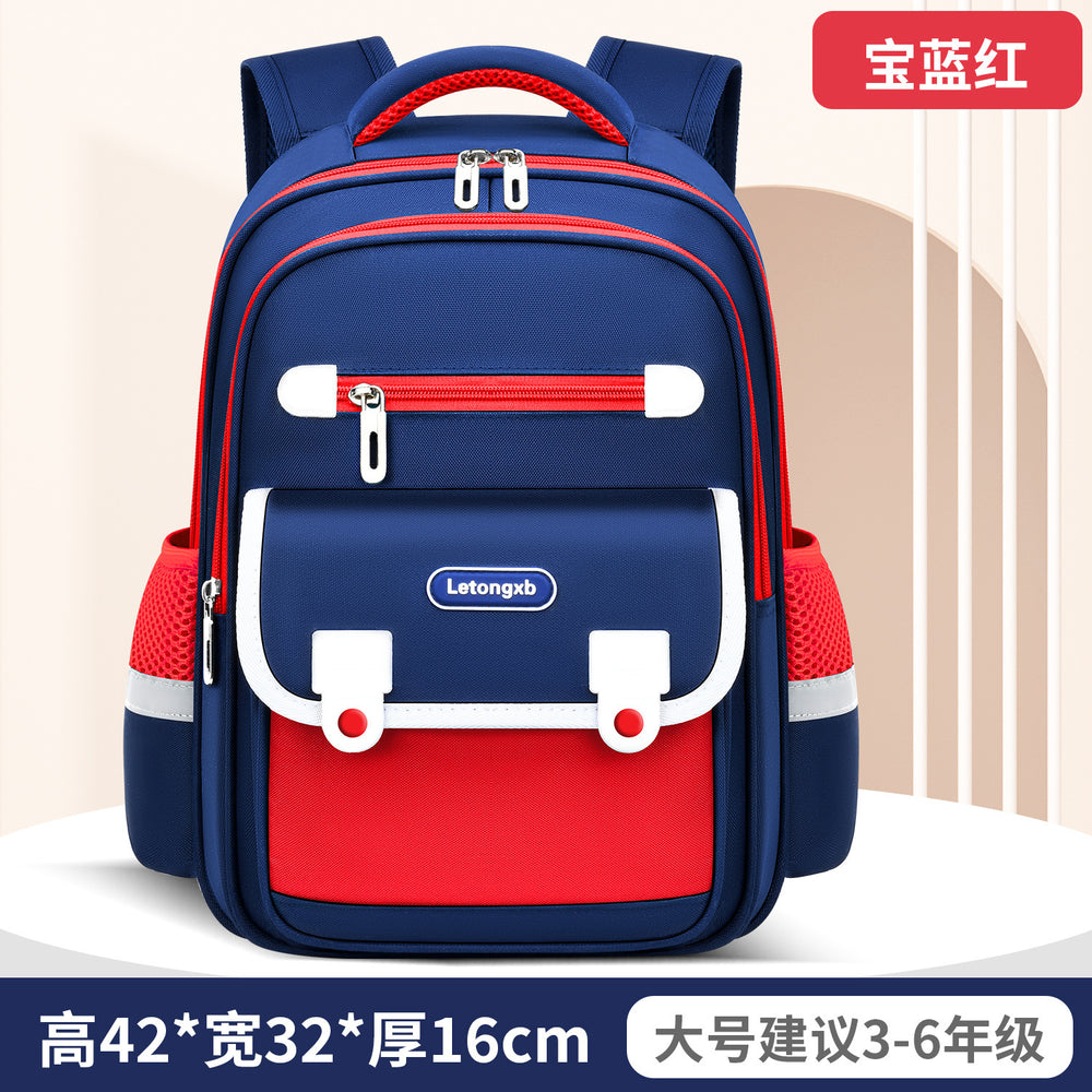 New elementary school backpack for boys and girls, grades 1-6, waterproof, lightweight, spine-protecting kids' backpack