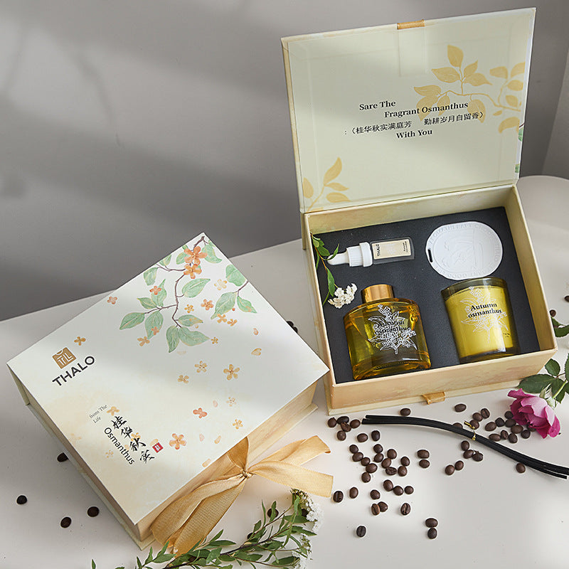 Aromatherapy gift box classy smokeless candle essential oil set indoor fragrance for home fireless aromatherapy gift souvenir