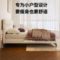 Ultra-thin bedside genuine leather bed modern casual master bedroom 1.8m double bed with small side small apartment soft-packed storage wedding bed