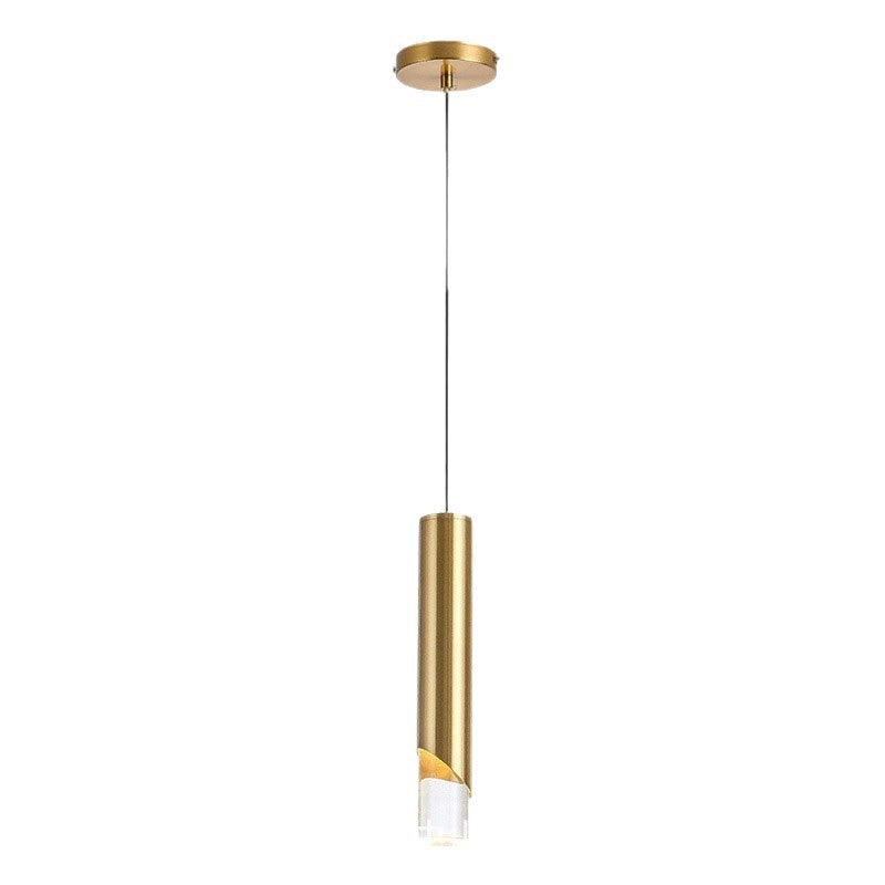 Modern minimalist linear single-head pendant light, italian-inspired light luxury style, suitable for bedrooms, bedside tables, bars, restaurants, and hotels