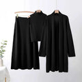 Korean style casual knit sweater set for women - new autumn/winter collection: high neck vest, midi skirt, and inner layer three-piece set