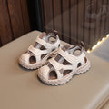 Kids' breathable mesh sandals - frame shoes for boys, athletic sandals for toddlers and young children, anti-kick closed-toe protective toe breathable sandals