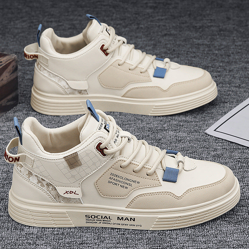 Canvas high-top spring men's shoes 2025 new spring sports casual white student men's skate shoes versatile trendy shoes