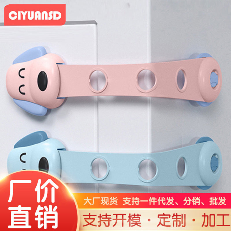 Wholesale children's drawer safety locks, baby proofing door lock buckles, adjustable child drawer double lock door latches