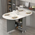 Oval (high-grade gray cabinet + imitation white marble pattern)