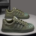 Fashion shell toe men's shoes 2026 spring trendyeasiest for matchplaidcasual flat shoes men non-slip sports trendy shoes