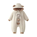 Autumn winter baby fleece-lined hoodie hooded hoodie baby onesie k-style winter clothing heattech clothes outing hoodie
