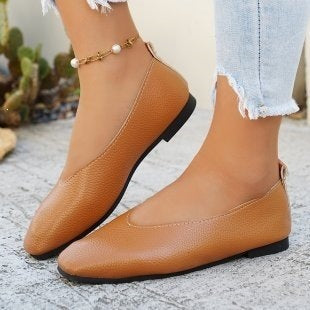 plus sizeflats women's casualretro style spring summer new arrivalpure colorplus sizedoudou small leather shoes wholesale