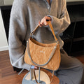 High-end women's bag, large capacity, 2025 new style, niche design, shoulder bag, crossbody bag, understated luxury, textured, commuter tote bag
