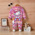 Kids' hoodie set, cross-border hot seller, trendy printed girls' fashion hooded sweatshirt and sweatpants set