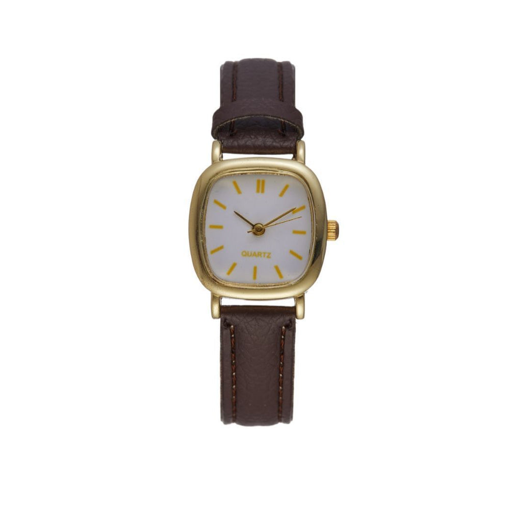 New korean style trendy minimalist retro harajuku fashion quartz leather belt couple watches for students (men & women)