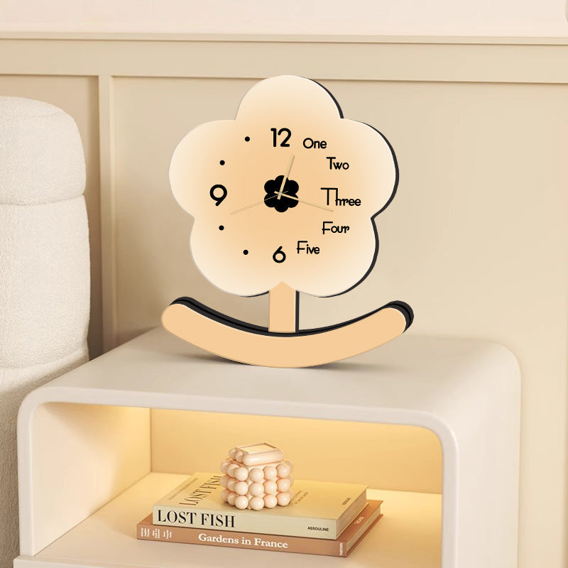 Small flower modern simple swing pendulum clock high sense home TV cabinet desk living room decoration clock