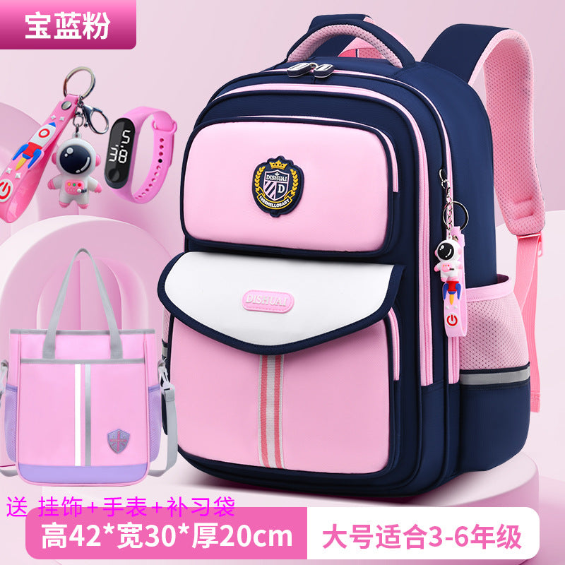 2026 new school backpack for elementary school students, grades 1-6, boys and girls, ultra-lightweight, load-reducing, and spine-protecting