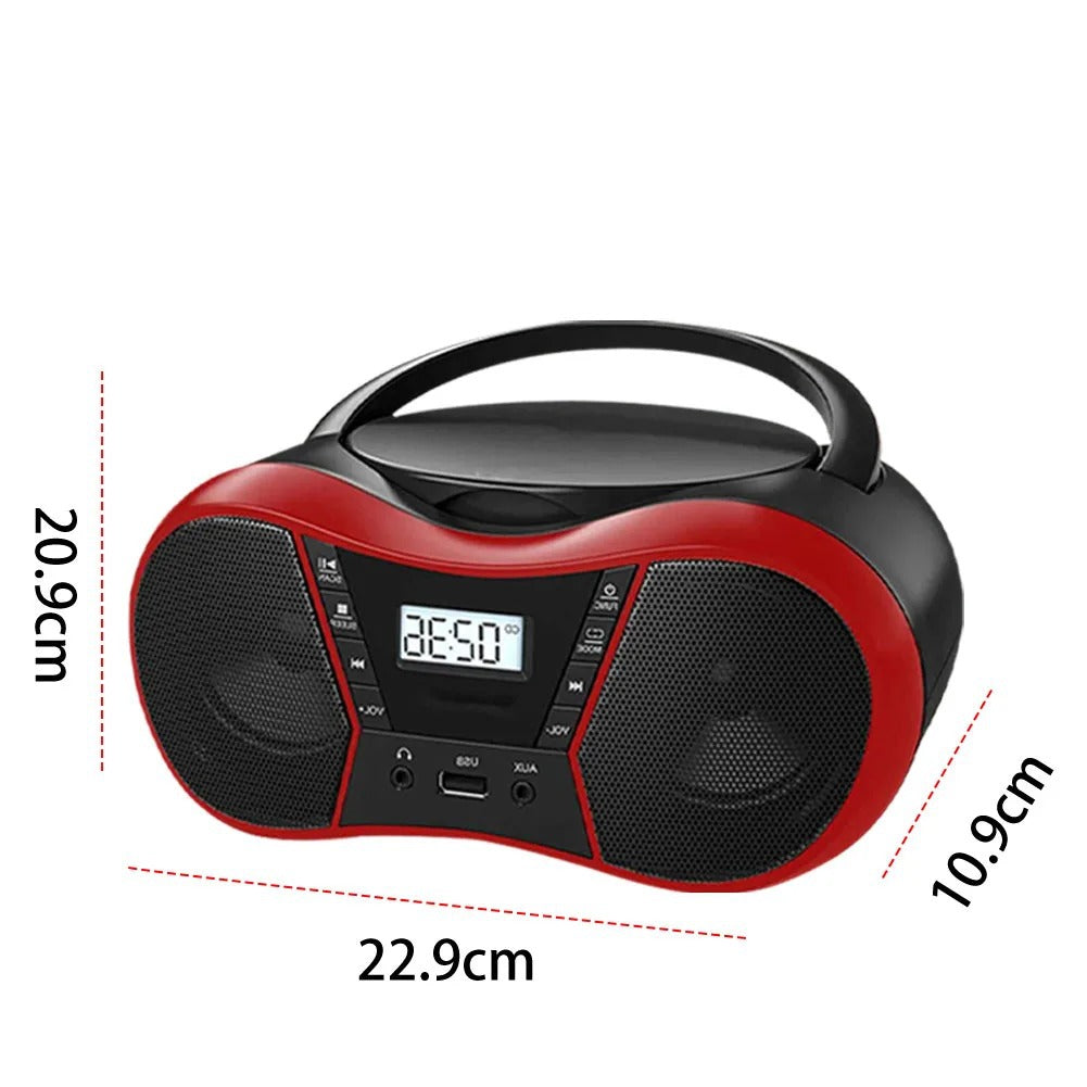 Portable Stereo CD Player Boombox with AM/FM Radio, Bluetooth, USB, A