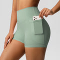 Naked feel high waist yoga shorts quick-drying breathable tight flap pocket pants outdoor cycling sports fitness pants processing personalized