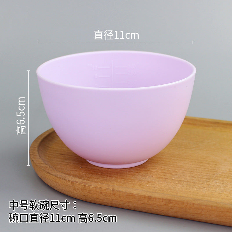 Beauty bowl spa mask mixing tool plastic mask bowl wholesale set - flat rim bowl