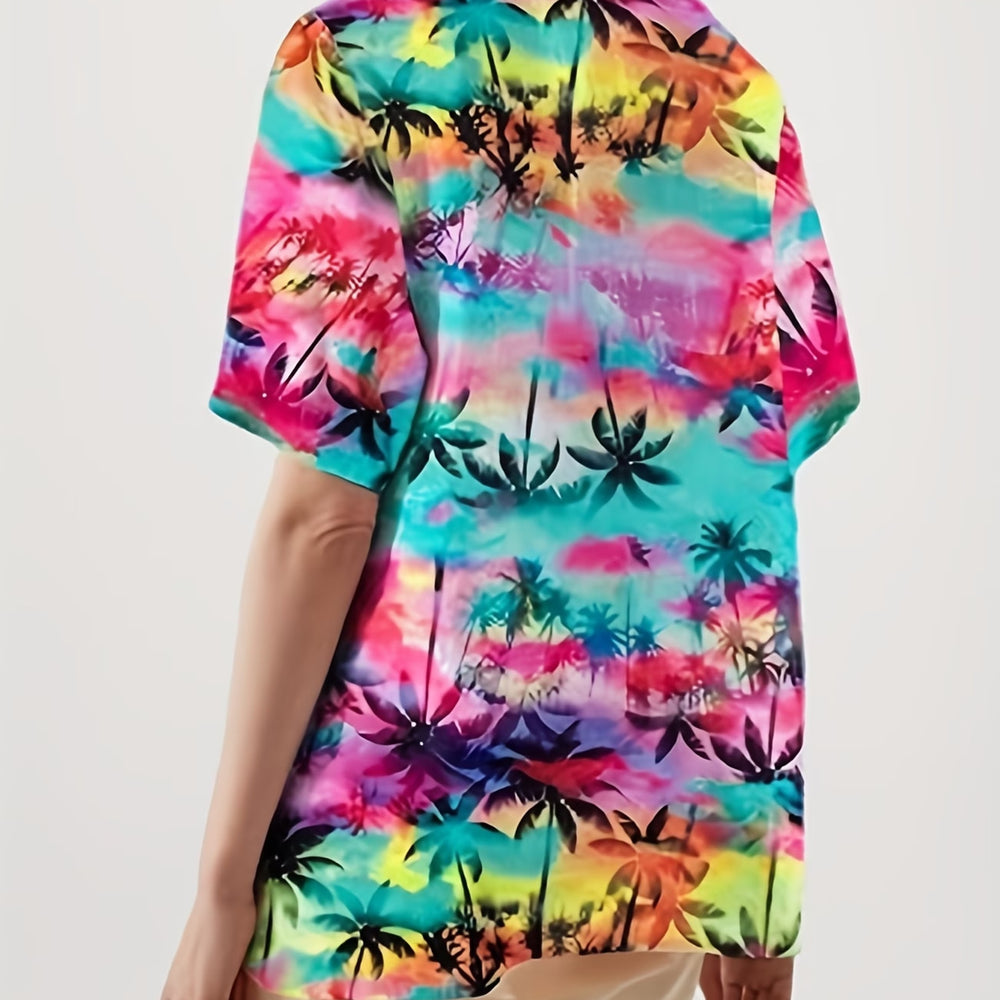 wholesale women's short-sleeved shirts, trendy shirt with hot-selling cross-border print designs, dropshipping available