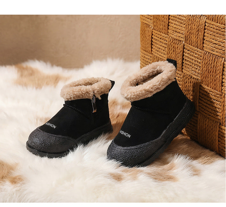 Kids' & baby's snow boots: new  winter collection - girls' thickened fleece-lined cotton boots, boys' warm first walker cotton shoes