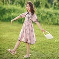 Girl chinese style jiangnan water town han dynasty cheongsam summer new product little girl chinese ancient style super fairy cheongsam skirt