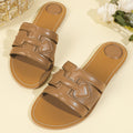 Exportsummer sandals slippers slip-on leather pulp bottom voltage pattern electric embroidery women's shoes