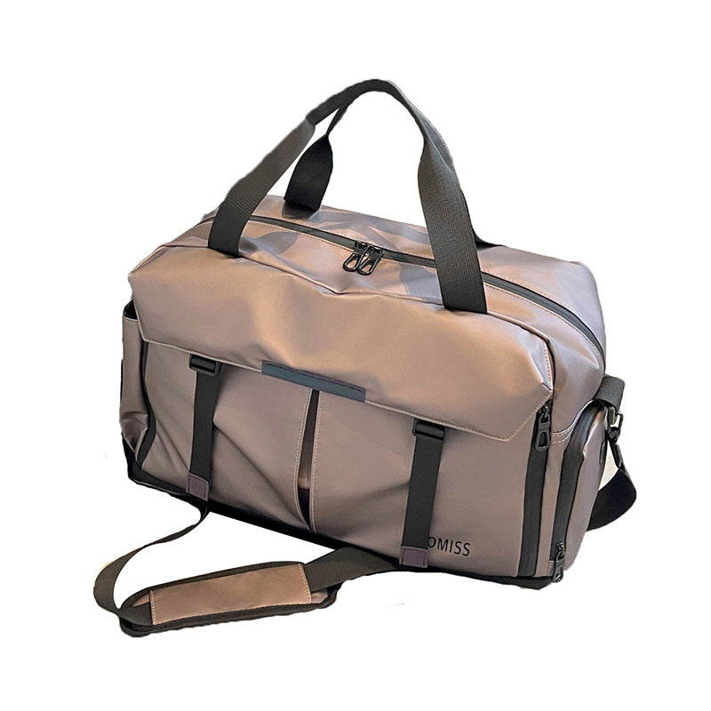 Fashion travel bag, high-end men's large-capacity fitness bag, wet and dry separation, casual women's backpacking travel shoulder bag