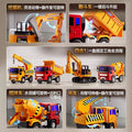 Kids' realistic inertia-powered construction vehicle model toys - excavator, dump truck, mixer truck, crane - perfect gift for boys