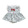 Summer lightweight sweet flutter sleeve romper dress baby princess dress newborn baby girl full month 100-day first birthday outfit