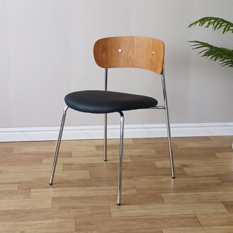 American cafe retro leather dining chair barbecue restaurant industrial style wrought iron chair simple milk tea shop dining stool