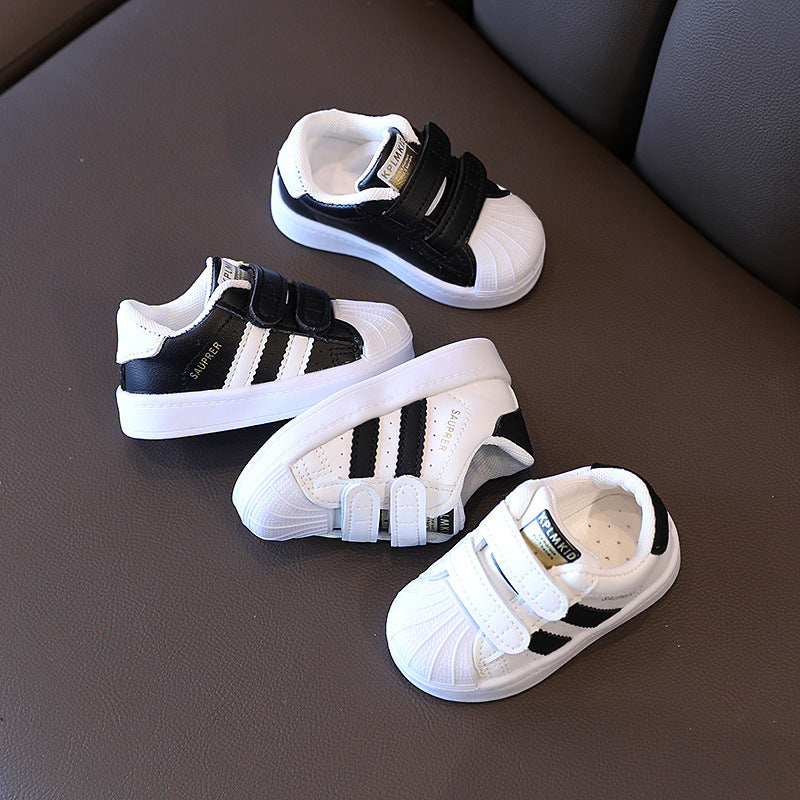 Spring & fallkids sneakers white shoes soft bottom toddler shoes boys sports shoes baby girl shoes baby shoes shell toe