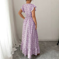 new european and american style women's fashion printed dress