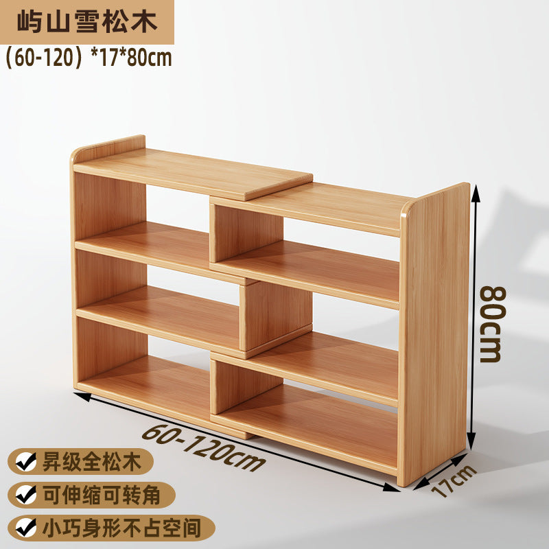Solid wood bookshelf Desktop shelf Children's desk Storage rack Household desk Small bookcase Office storage cabinet