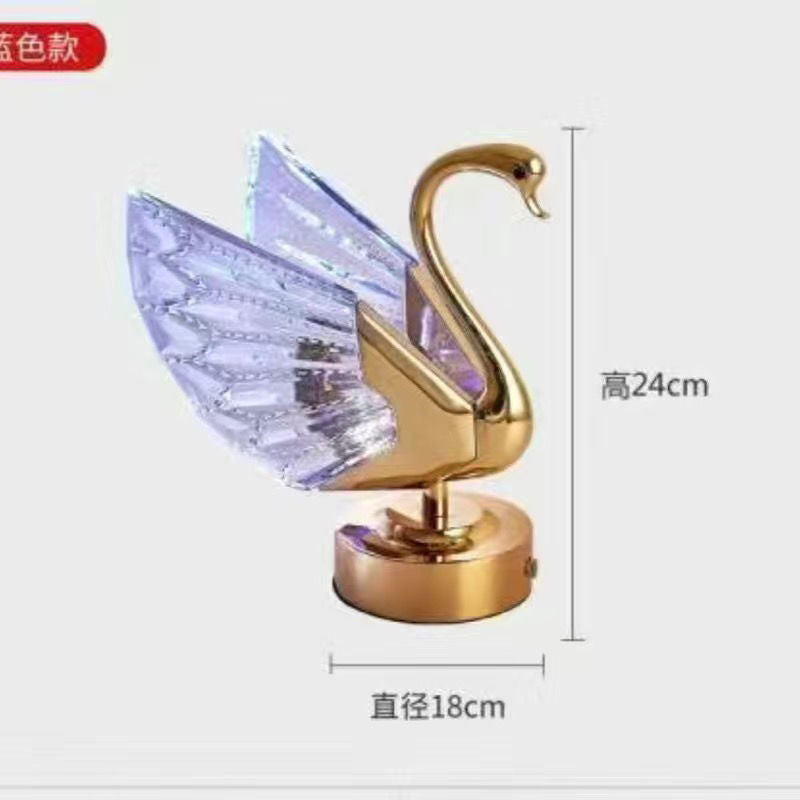 Swan table lamp new arrival table lamp high-end wedding gift popular bedside table charging ins style bedroom bedside lamp