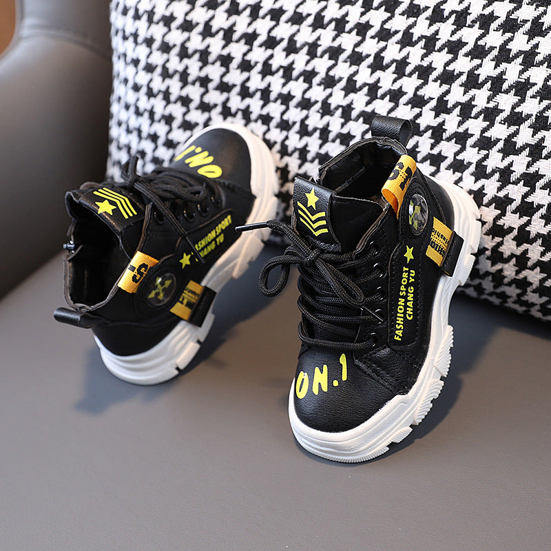 Kids' martin boots: trendy ankle boots for spring/autumn - new styles for boys and girls, casual single boots, korean style, high-top fashion boots
