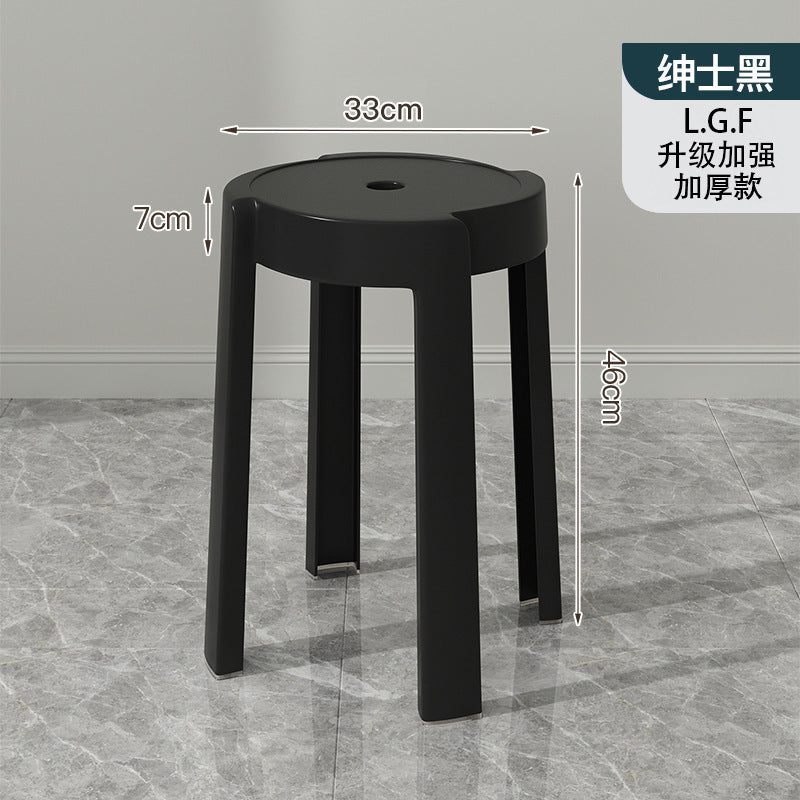 Popular plastic stool for home stackable thickened high stool windmill round plastic stool casual restaurant spare dining table and chairs