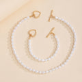 Trendy and versatile irregular pearl necklace and bracelet set – a sweet and sophisticated design with a heart motif. hot-selling cross-border jewelry