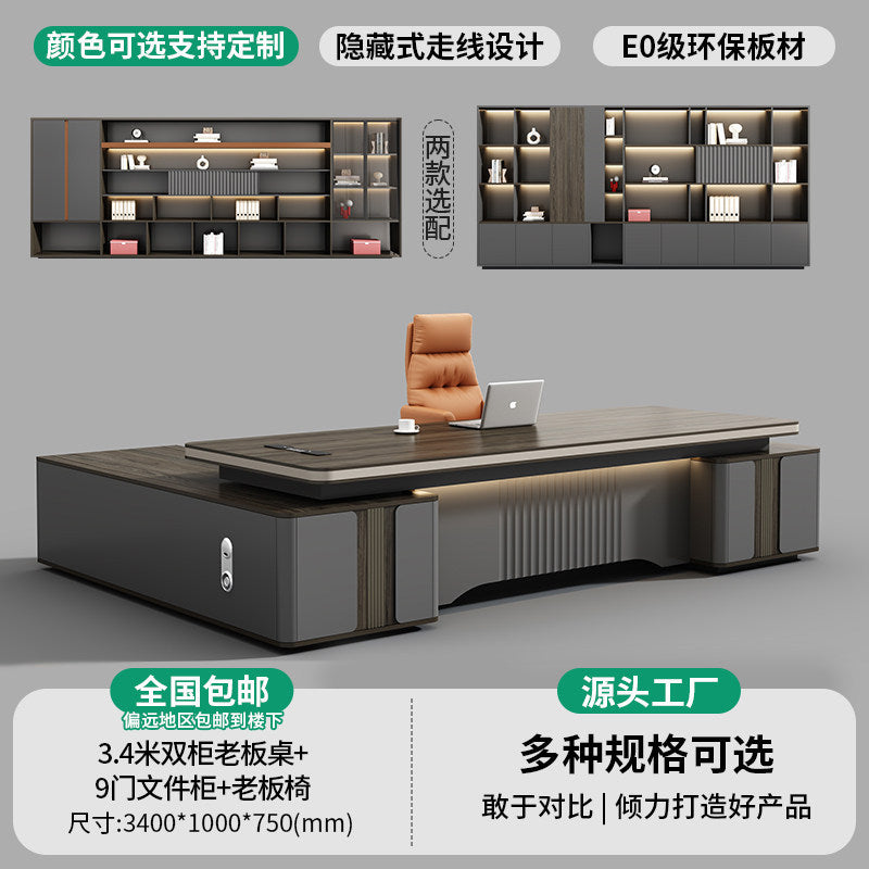 Saint-li executive desk - premium lacquer finish, minimalist chic, luxury ceo office desk and chair set for general managers
