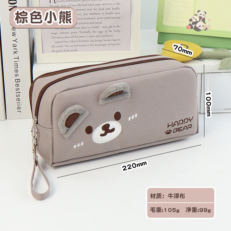 Pencil bag custom primary school students niche pencil case large capacity high value cat stationery bag junior high school girls pencil bag