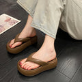 6cm thick-soled flip-flops women's summer outwear soft bottom heightening indoor non-slip beach slippers flip-flops sandals