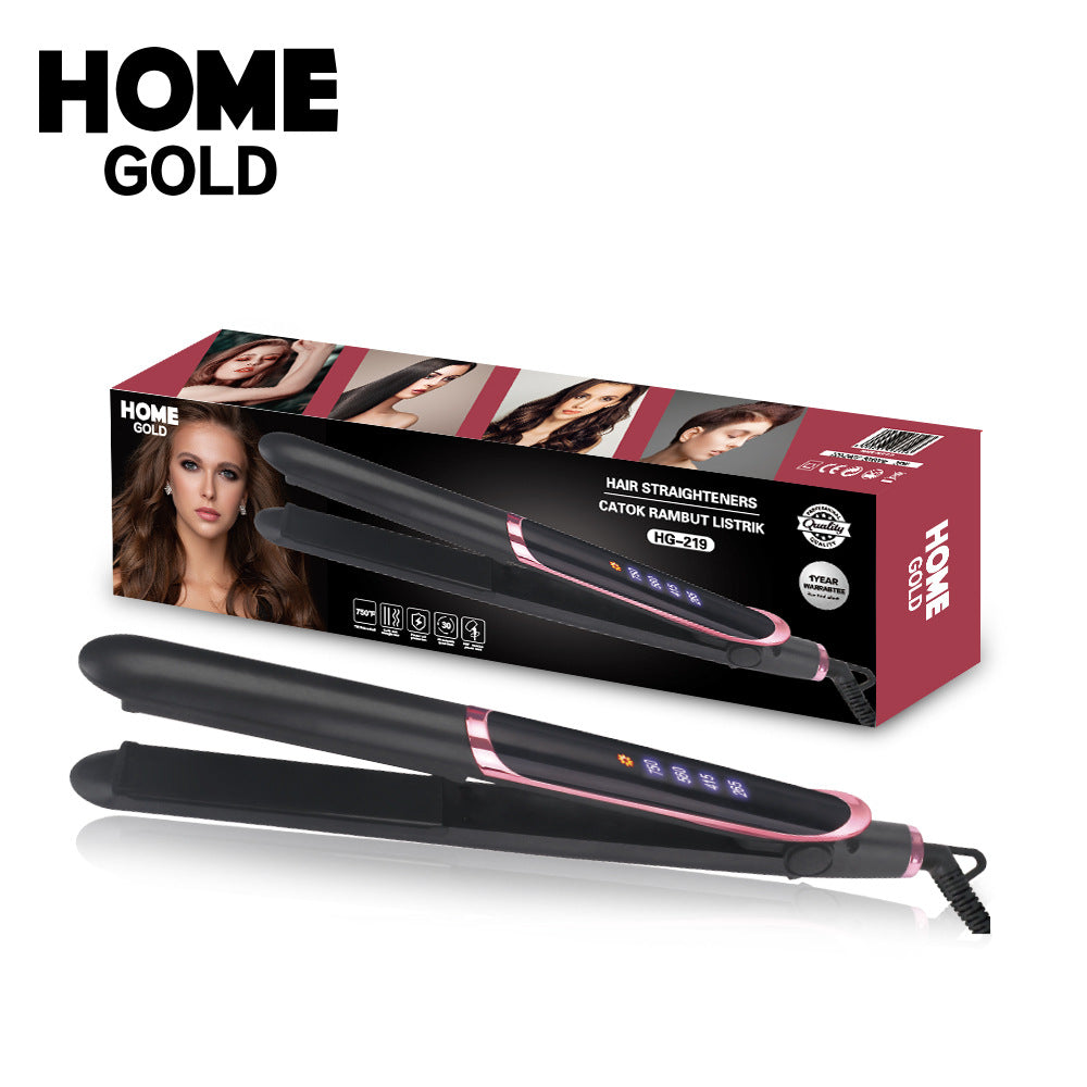 Cross-border new electric splint, hair straightener, curling iron, quick-heating ceramic plate, wet and dry LED temperature control hair salon