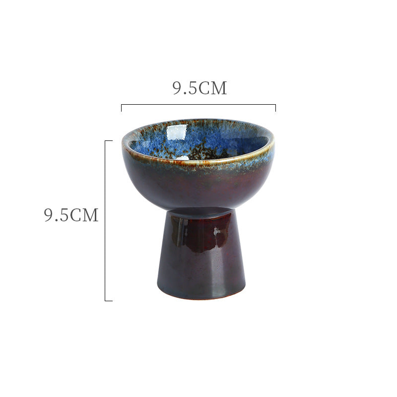 Japanese retro ceramic ice cream cup - stylish & unique ice cream bowl - creative dessert & pastry display plate - perfect for restaurants & home use