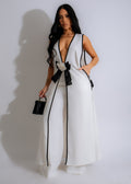 Hot-selling fashion european and american women's suit sexy camellia bow sleeveless long tank dress wide-leg pants set