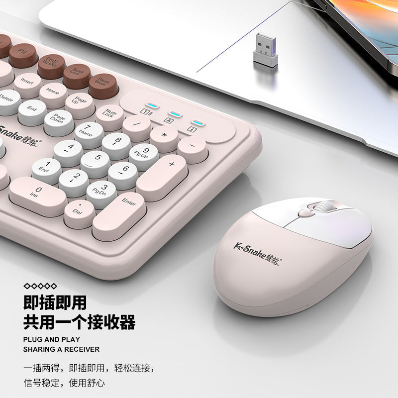 Viper wk200 wireless office keyboard and mouse suit silent and good-looking girls business typing keyboard 2.4g