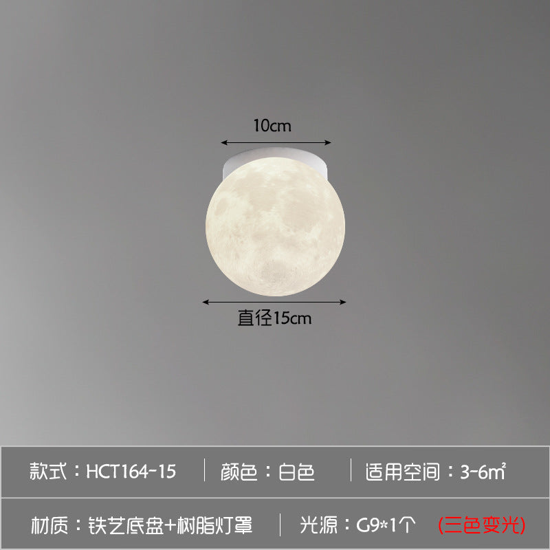 Creative Moon Light Large Modern Simple Aisle Corridor Ceiling Light Creative Children's Room Bedroom Moon Lighting