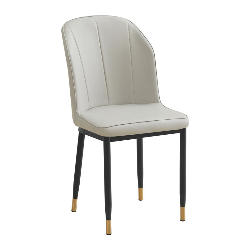 Modern casual back chair leather casual chair restaurant soft bag negotiation chair for home three-line chair dining chair