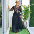 hot diamond v neck banquet evening dress  african women's plus sizeelegantelegancedress